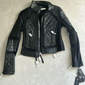 Blanc noir moto jacket